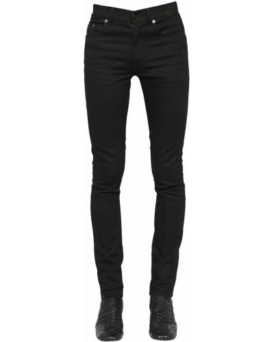 Jeansy skinny bawełniane Saint Laurent czarne