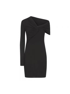 Sukienka z dżerseju asymetryczna Saint Laurent czarna