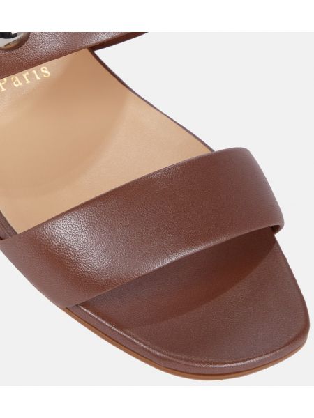 Kožené sandále Christian Louboutin hnedá
