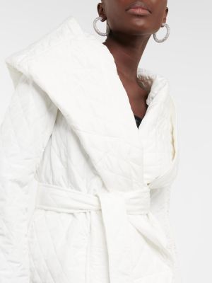 Prošívaný krátký kabát s šálovým límcem Norma Kamali bílý