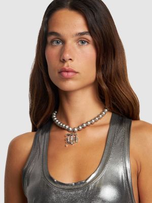 Ogrlica s kristali Blumarine srebrna