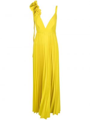 Плисирана вечерна рокля без ръкави P.a.r.o.s.h. жълто