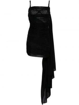 Sukienka mini drapowana Mugler czarna