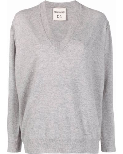 Jersey con escote v de tela jersey Semicouture gris