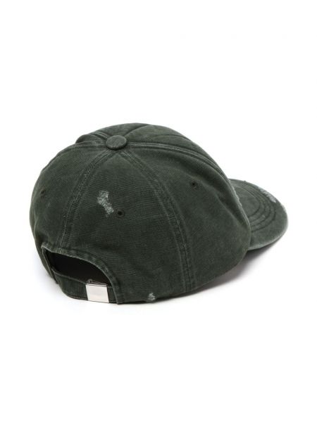 Distressed cap aus baumwoll We11done grün