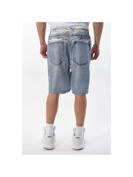 Pantalones cortos vaqueros de viscosa con estampado Diesel azul