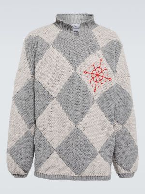 Medvilninis siuvinėtas megztinis Adish pilka