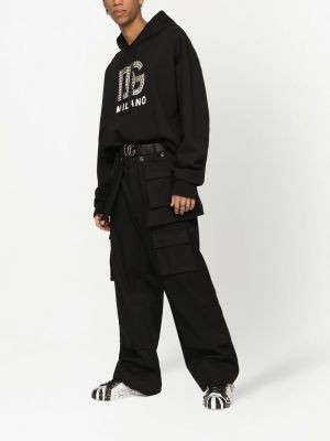Hoodie mit print mit spikes Dolce & Gabbana schwarz
