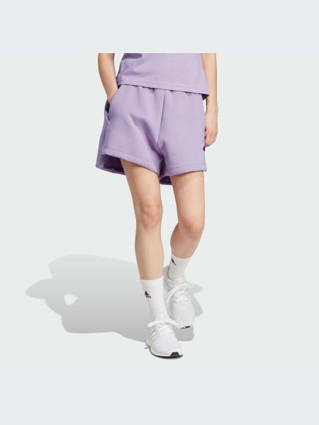 Хлопковые шорты Adidas фиолетовые