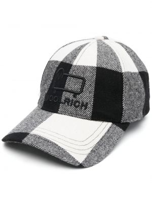 Trykt sjekket brodert cap Woolrich svart