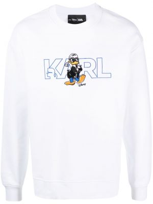 Sweatshirt med broderi Karl Lagerfeld vit