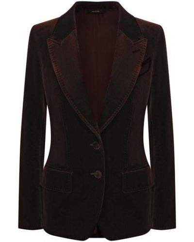 Хлопковый пиджак Tom Ford, коричневый