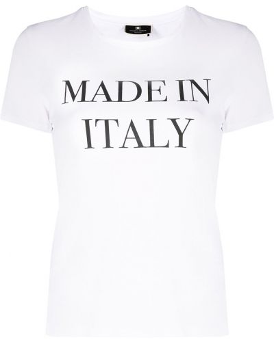 Camiseta con estampado Elisabetta Franchi blanco