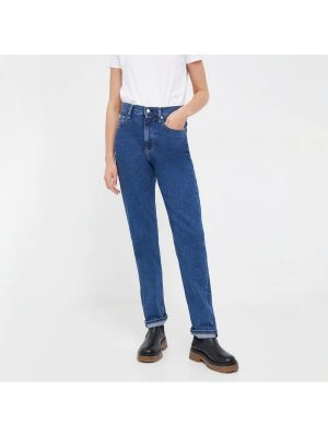 Slim fit rovné kalhoty Calvin Klein Jeans modré