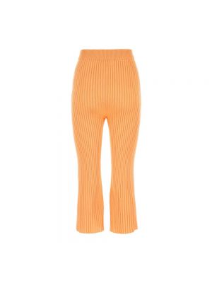 Spodnie z wiskozy Jil Sander pomarańczowe