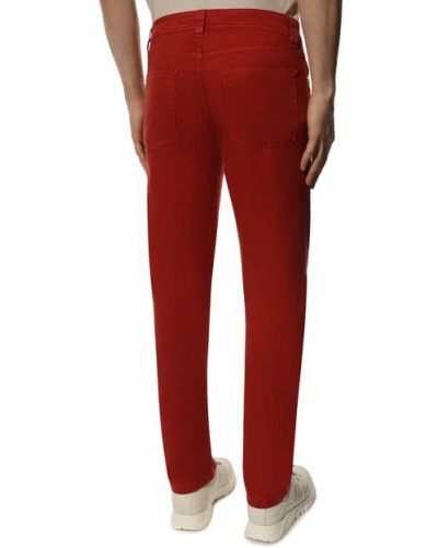 Хлопковые льняные брюки Loro Piana красные