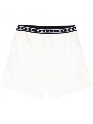 Shorts aus baumwoll mit print Marni weiß