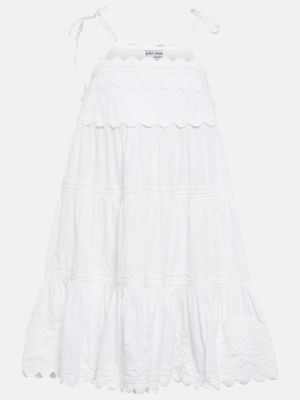 Mini vestido con bordado de algodón Juliet Dunn blanco