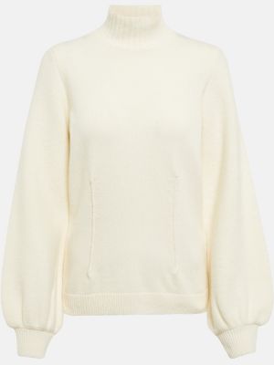 Sweter wełniany z kaszmiru Dorothee Schumacher biały