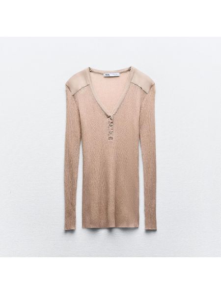 Атласный свитер Zara розовый