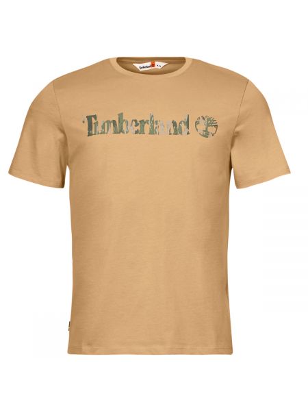 Majica kratki rukavi s camo uzorkom Timberland bež
