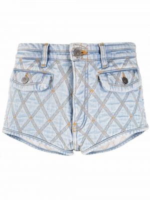 Argyle-mønstret jeans-shorts Diesel blå