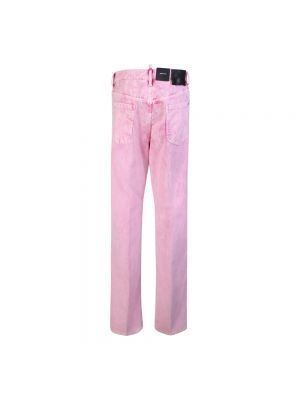 Proste jeansy Dsquared2 różowe