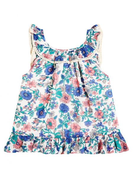 Ruffle floral bomull dress for jenter Louise Misha hvit