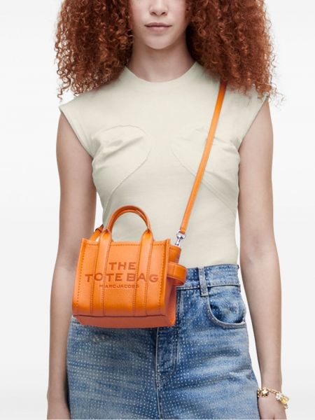 Shopper en cuir Marc Jacobs orange
