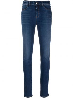 Tikitud kitsa lõikega teksapüksid Emporio Armani sinine