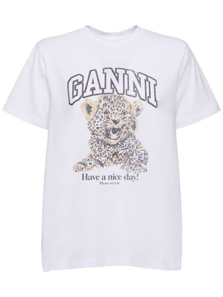 Afslappet trøje bomuld t-shirt Ganni