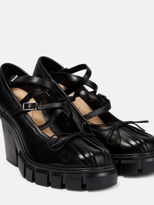 Pantofi cu toc din piele Simone Rocha negru