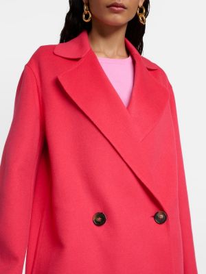 Vlněný kabát Stella Mccartney růžový