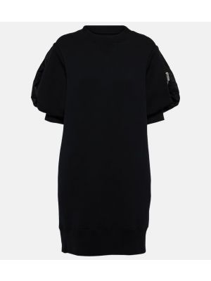 Mini vestido de algodón Sacai negro