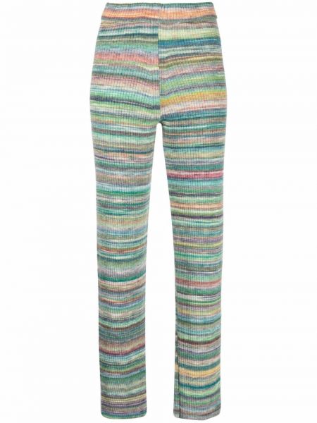 Pantalones rectos de lana a rayas Paloma Wool verde