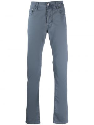 Straight fit džíny s výšivkou Jacob Cohen modré