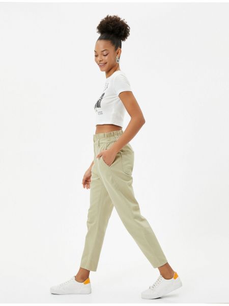 Voľné bavlnené džínsy s vysokým pásom Koton