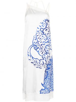 Mustriline lilleline siidist kleit Ferragamo