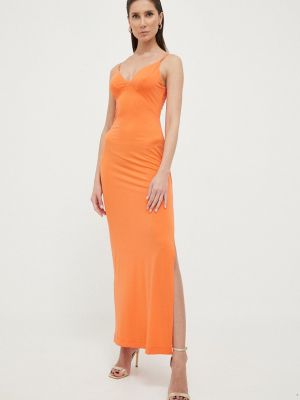 Sukienka długa Guess pomarańczowa
