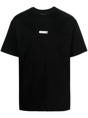 Bombažna majica s potiskom Omc črna