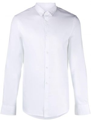 Bavlněná košile s výšivkou Armani Exchange bílá