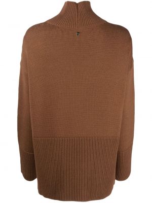 Sweter wełniany Dondup brązowy