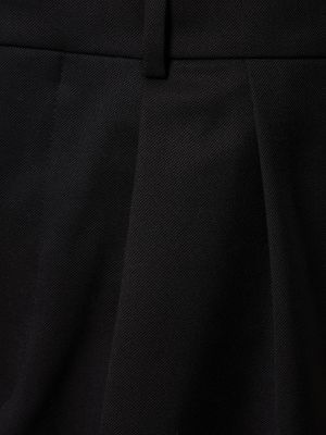 Pliszírozott gyapjú alacsony derekú nadrág Wardrobe.nyc fekete
