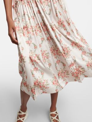 Midi obleka s cvetličnim vzorcem Simone Rocha