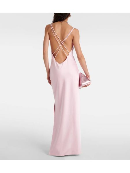 Σατέν μάξι φόρεμα Rotate ροζ
