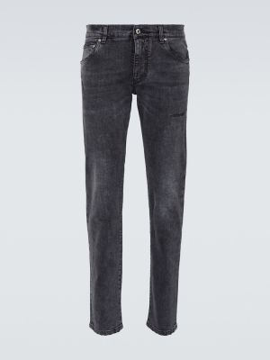 Jeans skinny a vita bassa strappati slim fit Dolce&gabbana grigio