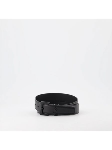 Cinturón de cuero con hebilla Saint Laurent negro