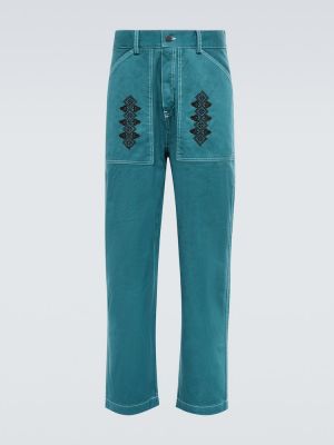 Voľné džínsy s výšivkou Adish modrá