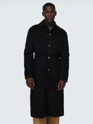 Hodvábny vlnený kabát Nanushka čierna