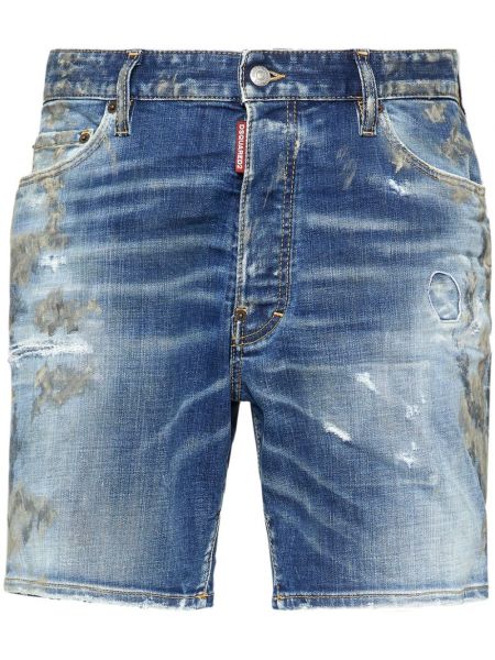 Shorts en jean effet usé Dsquared2 bleu